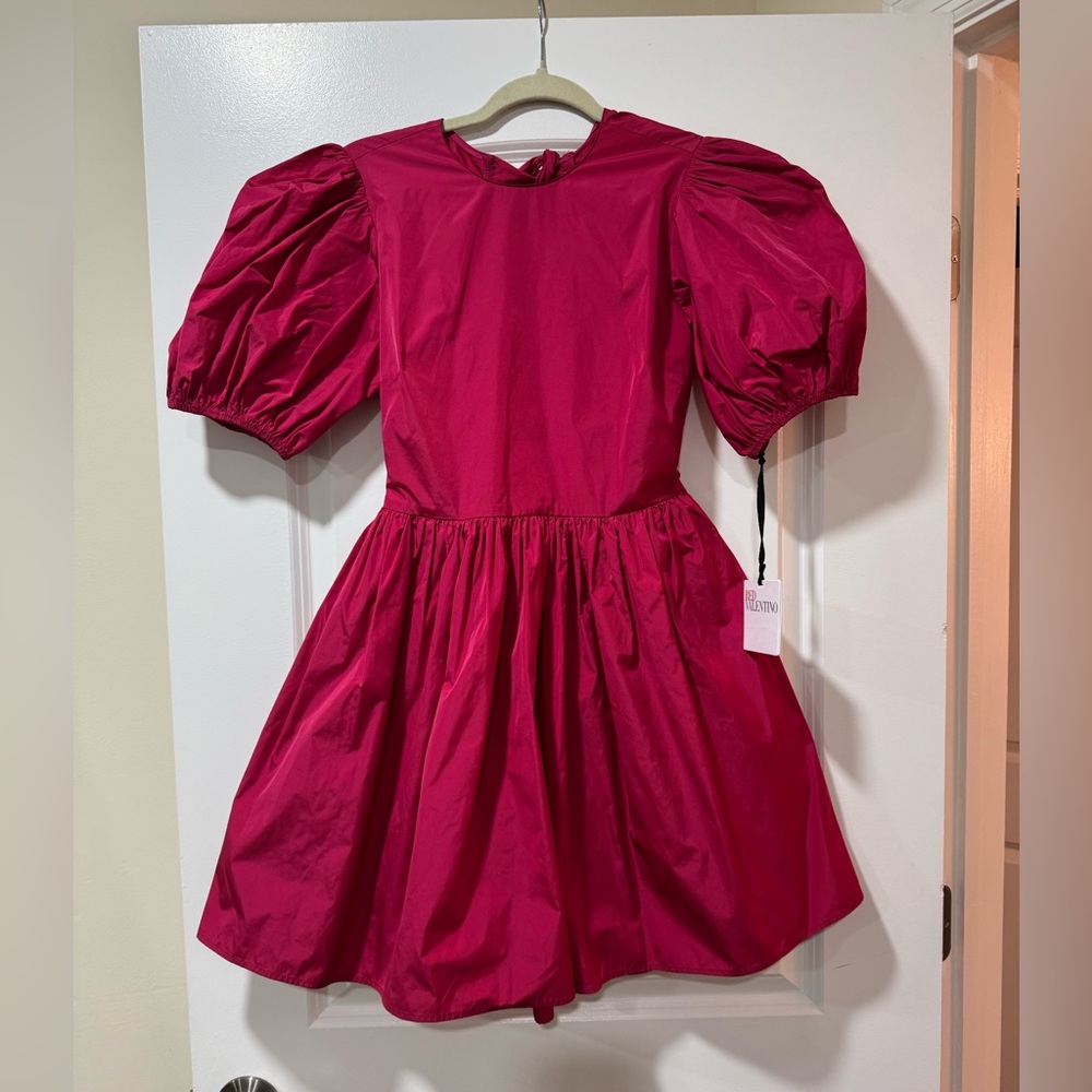 RED Valentino Ruffle-Sleeved Backless Mini Taffeta Dress Size EU 40 - US 4-6 - Picture 6 of 16